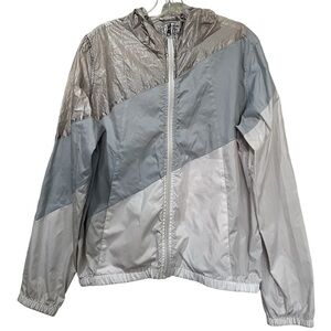 Betsey Johnson Performance Large Color block Lightweight Zip Up Track Jacket G4